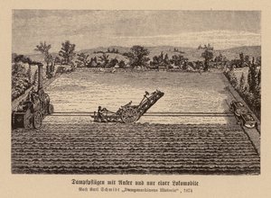 Orka parowa z silnikiem trakcyjnym i kotwicą (litografia) autorstwa (after) German School