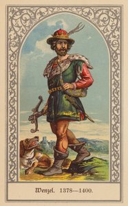 Wacław IV, król Czech i Niemiec (kolorowa litografia)
