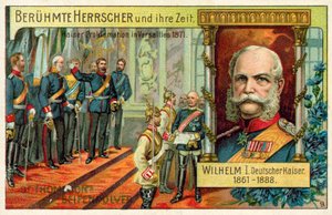 Wilhelm I ogłoszony cesarzem Niemiec w Wersalu autorstwa (after) German School