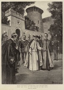 Papież Leon XIII zimą swoich dni (rycina) autorstwa (after) Italian School