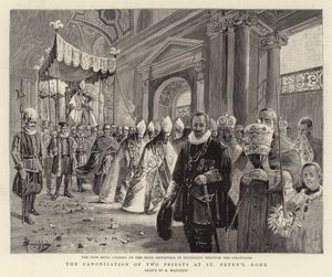 Kanonizacja dwóch kapłanów w Rzymie św. Piotra (rycina) autorstwa (after) Italian School
