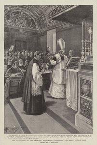 Pielgrzymka Stowarzyszenia Katolickiego na prywatnej Mszy św. Papieża (lito) autorstwa (after) Italian School