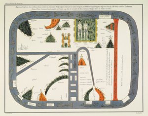 Mapa świata, z rękopisu Komentarza do Apokalipsy, napisanego ok. 787 r. I skopiowanego ok. 1109 r. W klasztorze Silos, Burgos, Hiszpania (litografia) autorstwa (after) Spanish School