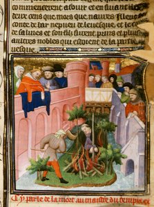 Cott Nero E II pt.2 fol.105 Spalenie mistrza templariuszy, z 