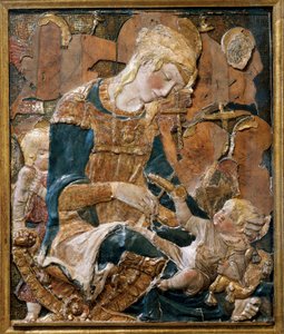 Madonna z Dzieciątkiem płaskorzeźba (terakota) autorstwa (attr. to) Donatello
