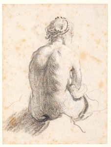 Studium aktu kobiecego (grafit na papierze) autorstwa (attr. to) Rembrandt Harmensz. van Rijn