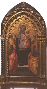 Madonna z Dzieciątkiem ze świętymi (tempera na panelu)