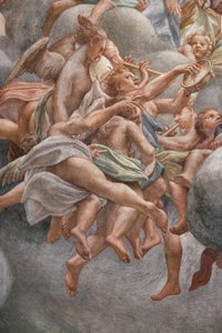 Kąty grające na instrumentach muzycznych, detal 3660852 autorstwa (c.1489 1534) Correggio