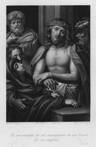 Chrystus ukoronowany cierniami, Izajasz LIII, 5 (rycina) autorstwa (c.1489 1534) (after) Correggio