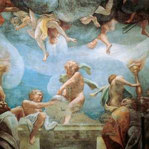 Efeby na balkonie, fragment z Wniebowzięcia NMP autorstwa (c.1489 1534) Correggio