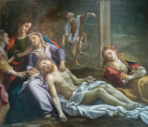 Opłakiwanie Chrystusa, ok. 1524 (olej na płótnie) autorstwa (c.1489 1534) Correggio