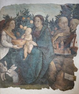 Madonna z Dzieciątkiem i świętymi Franciszkiem i Kwirynem, znana jako Madonna dei limoni. autorstwa (c.1489 1534) Correggio