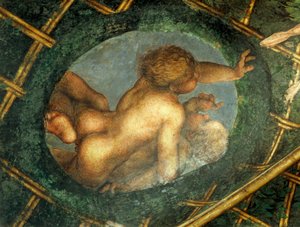 Jaja z cherubinami, detal dekoracji z Komnaty Św. Pawła lub Komnaty Ksieni autorstwa (c.1489 1534) Correggio