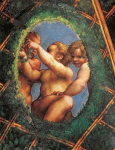 Jaja z cherubinami, detal dekoracji z Komnaty Św. Pawła lub Komnaty Ksieni autorstwa (c.1489 1534) Correggio