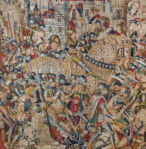 Wojna trojańska: zniszczenie Troi, ok. 1470 r. (gobelin)