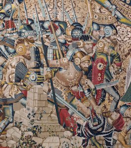 Wojna trojańska: zniszczenie Troi, ok. 1470 r. (gobelin)