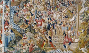 Wojna trojańska: Porwanie Heleny, ok. 1470 r. (gobelin)