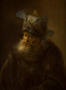 Portret mężczyzny w turbanie (olej na płótnie) autorstwa (follower of) Rembrandt Harmensz. van Rijn