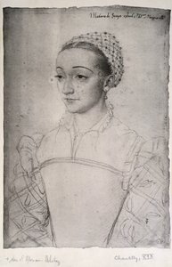 Marguerite de France (1523-74) (ołówek na papierze) autorstwa (studio of) Clouet