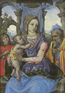 Madonna z Dzieciątkiem ze św. Józefem i Aniołem, ok. 1490 (tempera na płótnie, przeniesiona z drewna) autorstwa 1476 1524 Capponi