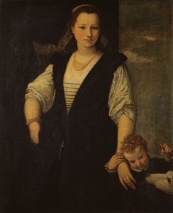 Portret kobiety z dzieckiem i psem (szczegóły patrz 95740)