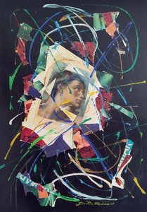 G. C. Riccardi, Adamo, 1986, mieszane media na płótnie, 70x100, Włochy.