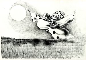G. C. Riccardi, Bez tytułu, 1973, Tinte auf Papier, 50x70, Italien.