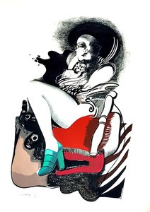 G. C. Riccardi, Bez tytułu, 1974, Tinte auf Papier, 40x70, Italien.