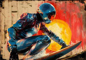 Obraz Surfer, plakat filmowy retro, dekoracja ścienna, druk artystyczny na żądanie autorstwa F. Abderrahim