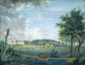 Parc du Raincy, zamek i skały, ok. 1754-93 autorstwa 1717 1806 Carmontelle