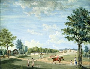 Zamek Raincy, stajnie i rosyjska wieś, ok. 1754-93 autorstwa 1717 1806 Carmontelle