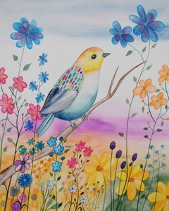 Nowoczesny ptak autorstwa Marys Watercolors