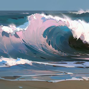 Ocean Beach Piękne fale i woda, dekoracja ścienna do sypialni autorstwa F. Abderrahim