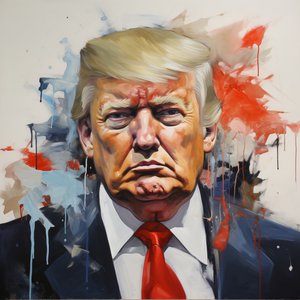 Donald Trump Pop Art Canvas Print, oprawione drewno, nowoczesna grafika ścienna na płótnie autorstwa F. Abderrahim