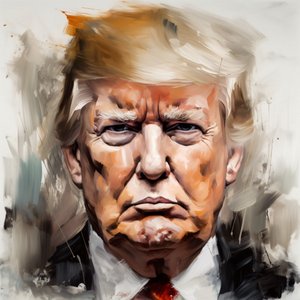 Portret Donalda Trumpa na sprzedaż, oprawiony dekor ścienny autorstwa F. Abderrahim