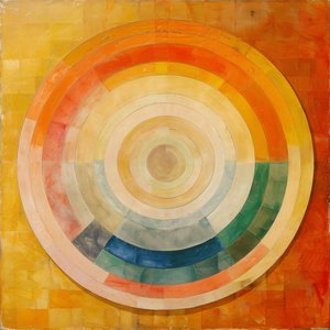 Abstrakcyjny obraz olejny, sztuka mistyczna, styl Hilma af Klint, grafiki online autorstwa F. Abderrahim