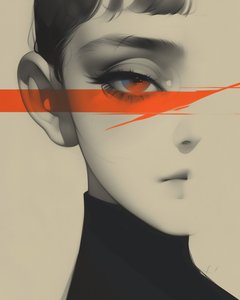 szkic chłopca, styl manga, płótno i ramka ścienna, druk na żądanie autorstwa F. Abderrahim