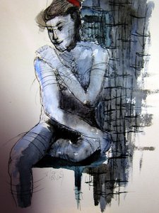 Akt in blau