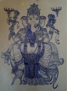 Ganesha jeździ na Vahanie.