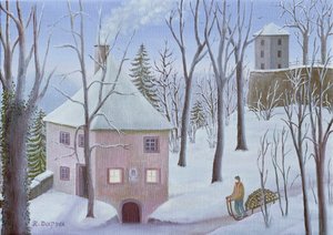 Mönchsberg Gasse 13 zimą autorstwa Regine Dapra