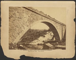 Nr 302. Widok z perspektywy Union Arch, akwedukt waszyngtoński zbudowany przez generała M.C. Meigsa, rozpiętość 220 stóp. [Marzec 1864].