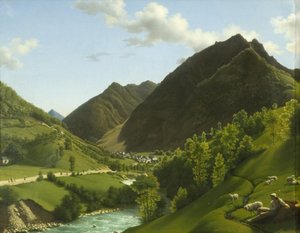 Dolina w Pirenejach autorstwa A.L.R.M. Duperraux