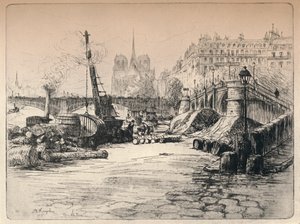 Notre Dame i Quai de Bethune, 1915 autorstwa AR Kempken