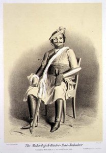 Maha-Rajah-Hindoo-Rao-Babadoor z „Podróży po Indiach”, grawerowane przez wydawnictwo Jules Trayer (1824-1901). w Londynie autorstwa A. (after) Soltykoff