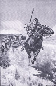 Ucieczka zwiadowcy z After Pretoria: The Guerilla War wydanego przez Harmsworth Bros Limited