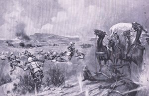 Atak na konwój w Buffelspoort, ilustracja z filmu After Pretoria: The Guerilla War, 1902