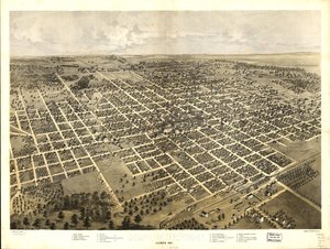 Bloomington, Illinois 1867 r. LOC 73693345 autorstwa A.; Chicago Lithographing Co. Ruger
