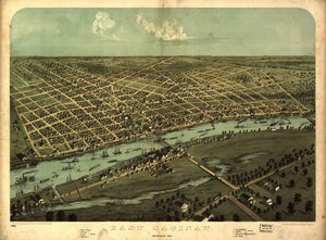 East Saginaw, Michigan, 1867 LOC 80691360 autorstwa A.; Chicago Lithographing Co. Ruger