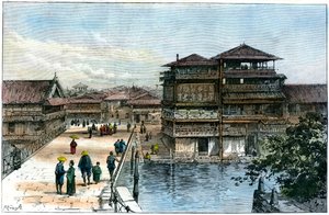 Most Yebis, Kosaka, Japonia, 1891 autorstwa A. Forsyth