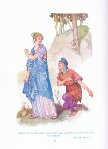 Helena była w najwyższym stopniu wściekła, gdy usłyszała, jak zwraca się do siebie w ten sposób (Sen nocy letniej) z Opowieści z pubu Shakespeare. przez Ward Lock & Co Ltd autorstwa A. Jackson